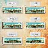 Belgrade Serbia Panoramic Travel Poster, Framed Canvas Print or Metal Wall Art, Travel Art, Home Decor, Panoramic Painting, Midcentury Art