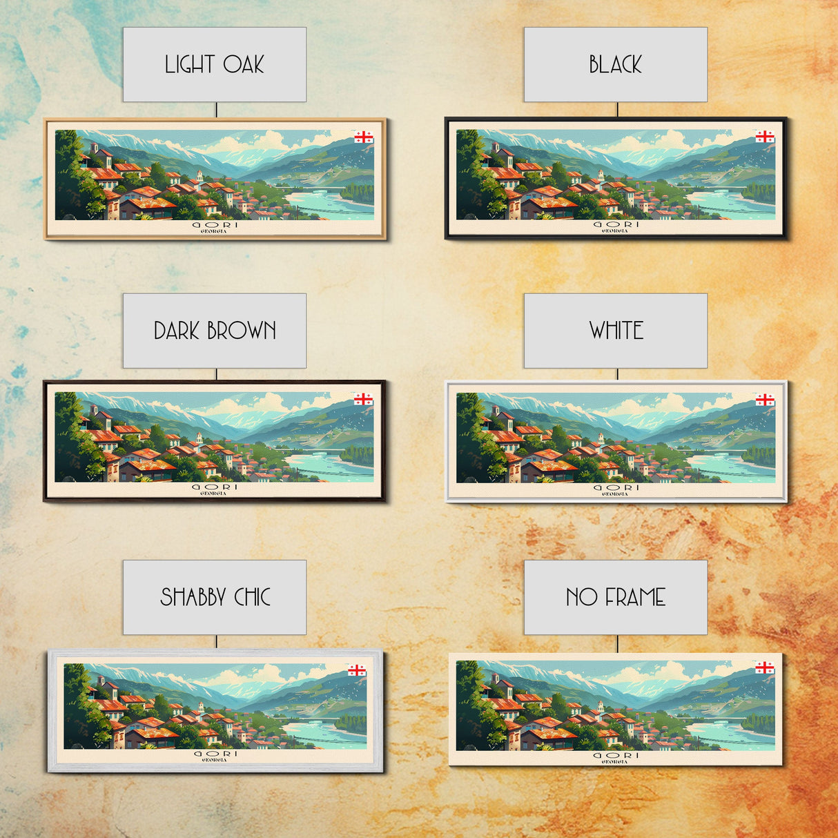 Gori Georgia Travel Print Wall Art, Panoramic City Art, Travel Art, Wall Decor, Vacation Gift, Framed Canvas Print Or Metal Art