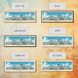 Grozny Russia Panoramic Travel Poster, Framed Canvas Print or Metal Wall Art, Travel Art, Home Decor, Panoramic Painting, Midcentury Art