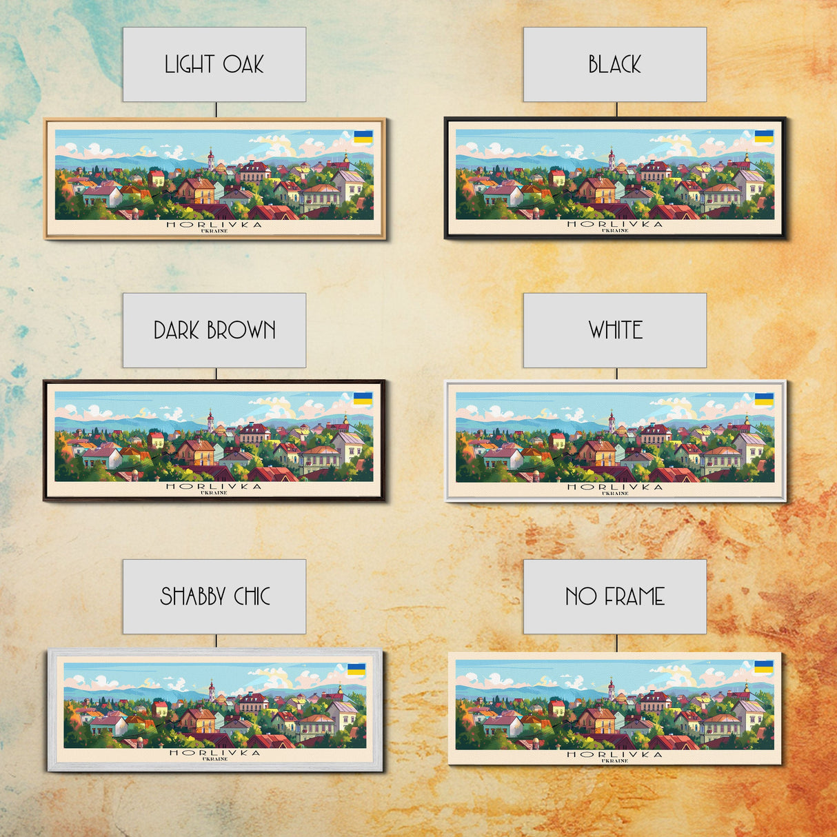 Horlivka Ukraine Wall Art, Panoramic Travel Poster, Panoramic Framed Canvas Print, City Wall Art, Wall Hanging Home Decor, Travel Art