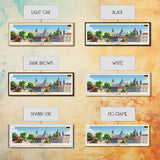 Karlsruhe Germany Panoramic Travel Poster, Framed Canvas Print or Metal Wall Art, Travel Art, Home Decor, Panoramic Painting, Midcentury Art