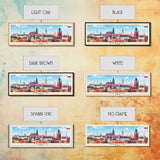 Krakow Poland Travel Art, City Art, Framed Canvas Print or Metal Wall Art, Europe Travel Poster, Panoramic Wall Art, Extra Wide Wall Art
