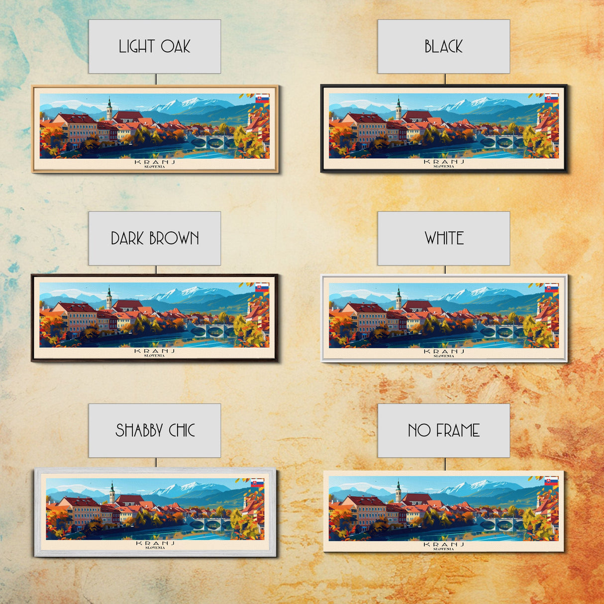 Kranj Slovenia Wall Art, Panoramic Travel Poster, Panoramic Framed Canvas Print, City Wall Art, Wall Hanging Home Decor, Travel Art