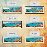 Pula Croatia Panoramic Travel Poster, Framed Canvas Print or Metal Wall Art, Travel Art, Home Decor, Panoramic Painting, Midcentury Art