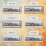 Rennes France Panoramic Travel Poster, Framed Canvas Print or Metal Wall Art, Travel Art, Home Decor, Panoramic Painting, Midcentury Art