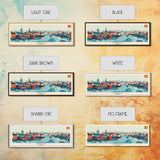 Ume Sweden Panoramic Travel Poster, Framed Canvas Print or Metal Wall Art, Travel Art, Home Decor, Panoramic Painting, Midcentury Art