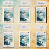 Bournemouth United Kingdom Travel Poster Framed Canvas Print, Wall Art, Home Decor, Travel Print, Beach View, Watercolor Art