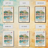 Bristol United Kingdom Travel Poster Framed Canvas Print, Cityscape Art, Wall Decor, Travel Print, Watercolor Painting, Boho Style Art