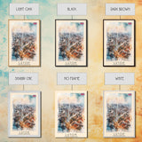 Luton United Kingdom Travel Poster Framed Canvas Print, Vibrant Cityscape, Urban Art, Wall Decor, Interior Design, Travel Print, Unique Art