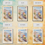 Marseille France Travel Poster Framed Canvas Print, Vibrant Cityscape, Watercolor Art, Wall Hanging, Home Decoration, Travel Print, Artistic Gift