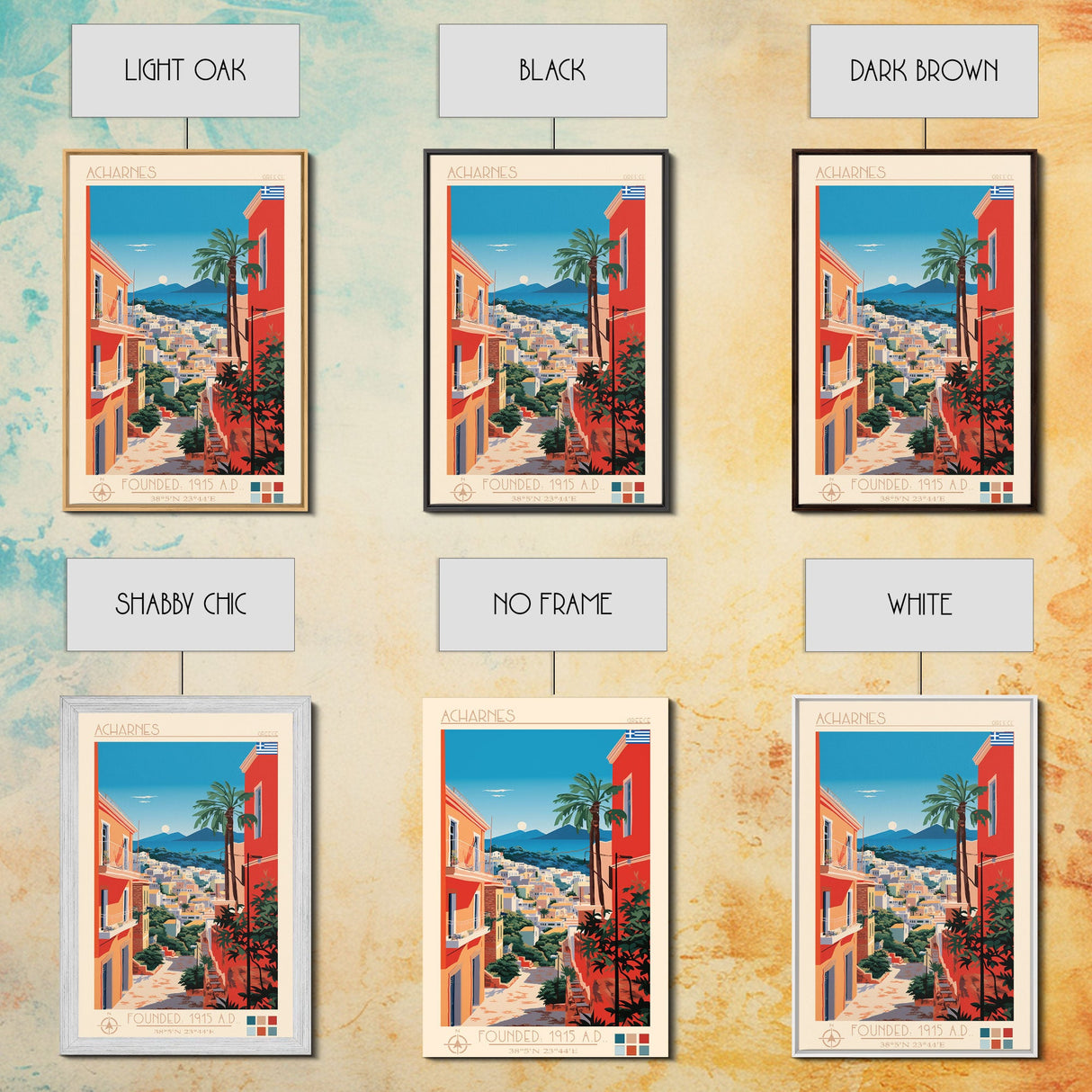 A Coruna Spain Travel Poster Framed Canvas Print, Midcentury Modern Art, Pop Art Home Decor, Scenic View Art, Vacation Gift, Living Room Wall Art, Cultural Print