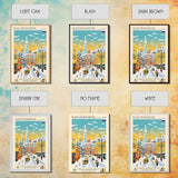 Blagoveshchensk Russia Travel Poster Framed Canvas Print, Midcentury Modern Art, Pop Art Home Decor, Scenic Wall Art, Unique Gift