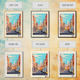 Bristol United Kingdom Travel Poster Framed Canvas Print, Midcentury Modern Art, Pop Art Wall Decor, Scenic Wall Art, Living Room Art