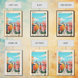 Dnipro Ukraine Travel Poster Framed Canvas Print, Midcentury Modern Art, Pop Art Wall Decor, Home Decor, Vacation Gift, Living Room Art