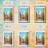 Glasgow United Kingdom Travel Poster Framed Canvas Print, Midcentury Modern Art, Pop Art Wall Decor, Scenic Bedroom Art, Office Decoration