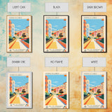L'Hospitalet de Llobregat Spain Travel Poster Framed Canvas Print, Midcentury Modern Art, Pop Art Wall Decor, Home Decor, Vacation Gift, Office Art