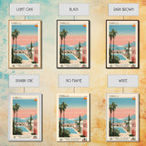 Marbella Spain Travel Poster Framed Canvas Print, Midcentury Modern Art, Pop Art Wall Decor, Scenic Living Room Art, Bedroom Decor
