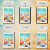 Nizhnevartovsk Russia Travel Poster Framed Canvas Print, Midcentury Modern Art, Pop Art Wall Decor, Scenic Wall Art, Living Room Decoration, Office Art