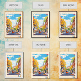 Northampton United Kingdom Travel Poster Framed Canvas Print, Midcentury Modern Art, Pop Art Wall Decor, Scenic Living Room Art, Bedroom Gift