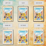 Norwich United Kingdom Travel Poster Framed Canvas Print, Midcentury Modern Art, Pop Art Wall Decor, Scenic Wall Art, Living Room Decoration, Office Art