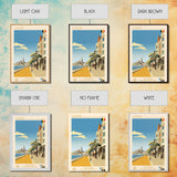 Ostend Belgium Travel Poster Framed Canvas Print, Midcentury Modern Art, Pop Art Wall Decor, Scenic Wall Art, Living Room Decoration, Office Art