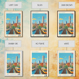 Rotterdam Netherlands Travel Poster Framed Canvas Print, Midcentury Modern Art, Pop Art Wall Decor, Home Decor, Vacation Gift, Bedroom Art