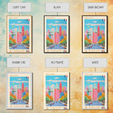 Saint-Denis France Travel Poster Framed Canvas Print, Midcentury Modern Art, Pop Art Wall Decor, Scenic Wall Art, Bedroom Decor