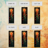 Starburst Explosion on Black Background - Framed Canvas Print, Boho Art, Midcentury Modern, Skinny Art, Tall Art, Bedroom Wall Art, Minimalist Art