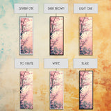 Beautiful Cherry Blossoms Blooming On Tree Branch Against Soft Pastel Background Captured Tall Framed Canvas Print Floral Home Decor
