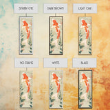 Koi Fish Swimming Gracefully Among Greenery Tall Art Ukiyo-e Art Framed Canvas Print