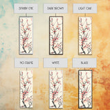 Delicate Plum Blossoms Skinny Art Tall Art Japanese Ukiyo-e Inspired Botanical Framed Canvas Print for Sophisticated Interiors