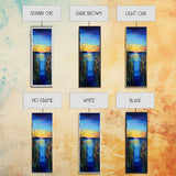 Vibrant Lake Reflection Framed Canvas Print lake Tahoe art landscape painting sunset over water coastal decor extra wide wall art