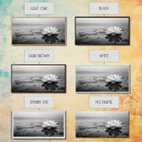 Lotus, Zen Wall Art, Minimalist Art, Coastal Landscape Art, Wabi Sabi Art, Panoramic Art, Moody Art, Framed Canvas Print