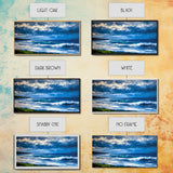Ocean Waves, coastal decor, nautical painting, blue and green wall art, surf wall art, lake Tahoe art, Framed Canvas Print, panoramic art