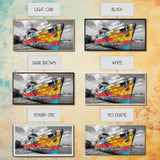 Colorful Rusted Ship Canvas Print | Nautical Wall Art | Coastal Painting | Moody Art | Extra Wide Art | Above Sofa Art | Wabi Sabi Art