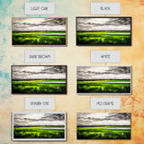 Marsh Landscape Painting, Green Wall Art, Nature Artwork, Panoramic Art, Extra Wide Art, Framed Canvas Print, Rustic Home Decor