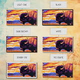 Bison Plains, rustic wall art, mountain painting, southwest wall art, landscape painting, extra wide art, Framed Canvas Print, farmhouse decor