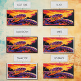 Snake Sunset, wildlife art, moody art, rustic decor, geometric wall art, southwest wall art, panoramic art, Framed Canvas Print, gift idea