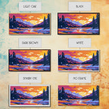 Lake Tahoe Art, mountain painting, scenic sunset print, southwest wall art, panoramic art, extra wide art, framed canvas print