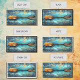 Rustic Oar, Coastal Decor, Nautical Wall Art, Teal Wall Art, Wabi Sabi Art, Gift Idea Him, Above Sofa Art, Framed Canvas Print, Boho Art