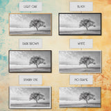 Solitary Tree, Minimalist Art, Landscape Painting, Oak Tree Art, Extra Wide Art, Moody Art, Wabi Sabi Wall Art, Framed Canvas Print