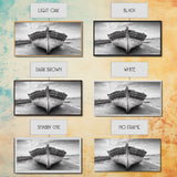 Beached Boat, Nautical Wall Art, Rustic Decor, Coastal Landscape Art, Extra Wide Art, Panoramic Painting, Canvas Print