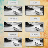 Rowboat, Seascape Painting, Nautical Wall Art, Extra Wide Art, Rustic Wall Art, Coastal Painting, Minimalist Art, Framed Canvas Print