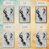 Bull skull, desert aesthetic, cowboy art, rustic decor, black and white photography, boho art, framed canvas print, western wall art