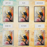 Eagle on Branch, textured painting, wildlife wall art, rustic art, autumn colors, farmhouse decor, framed canvas print, bird art