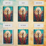Sacred Symbol Artwork, sacred geometry wall art, abstract energy art, teal wall art, mystical artwork, framed canvas print, boho art, moody art