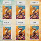 Colorful Snake, Mosaic Snake Painting, Desert Wall Art, Southwest Decor, Boho Art, Living Room Art, Canvas Print, Gift Idea