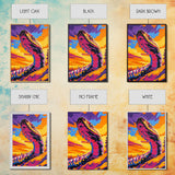 Desert Serpent, Colorful Snake Art, Southwest Wall Art, Boho Home Decor, Wildlife Painting, Framed Canvas Print, Rustic Art