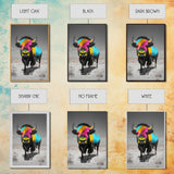 Colorful Bison Art, Southwest Wall Art, Rustic Decor, Boho Art, Buffalo Painting, Gift Idea, Canvas Print, Farmhouse Art