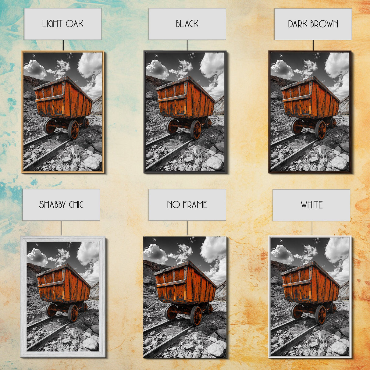 Old Mine Cart, Rustic Decor, Southwest Wall Art, Industrial Art, Wabi Sabi Wall Art, Moody Art, Canvas Print, Gift Idea
